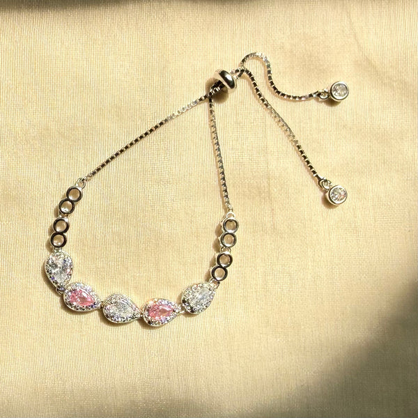 Whispering Pink adjustable bracelets in 925 Silver